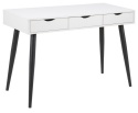 Biurko Białe, czarne nogi, kompaktowe, 3 szuflady