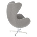DESIGNERSKI FOTEL EGG, SZARY, OBROTOWY, EASY CLEAN