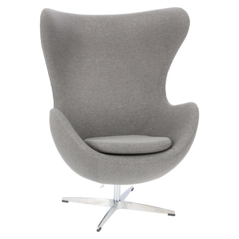 DESIGNERSKI FOTEL EGG, SZARY, OBROTOWY, EASY CLEAN DESIGNERSKI FOTEL EGG, SZARY, OBROTOWY, EASY CLEAN