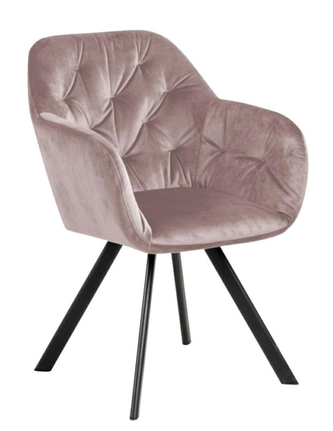 KRZESŁO TAPICEROWANE - VIC, brudny róż PIKOWANE