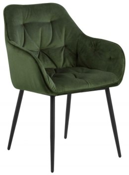 Krzesło Ireland VIC, naturalna zieleń, czarne nogi