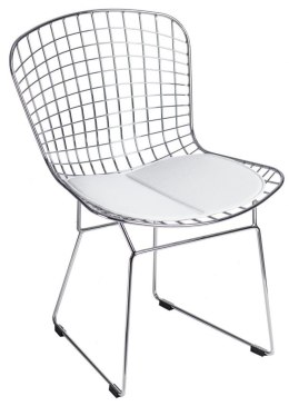 Krzesło INDUSTRIAL Krata, biała poduszka, LOFT