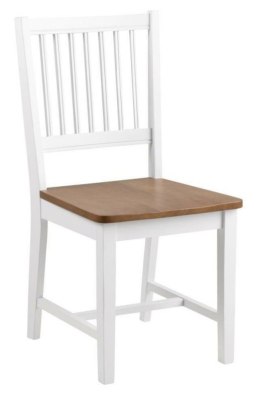 Krzesło z drewna kauczukowego - Białe, klasyczne