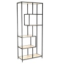 Regał DENMARK II Dąb jasny, metal, 6 półek, LOFT