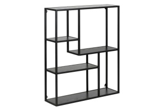 Regał DENMARK VIII czarny, metal, 5 półek, LOFT