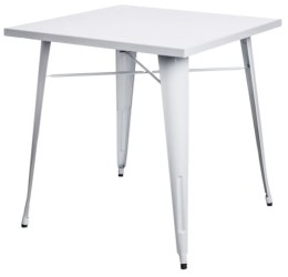 Stół Kwadratowy, metalowy, biały, industrialny