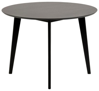STÓŁ OKRĄGŁY ESSENZA, CZARNY, DĘBOWY FORNIR, MINIMALISTYCZNY, LOFT, SALON