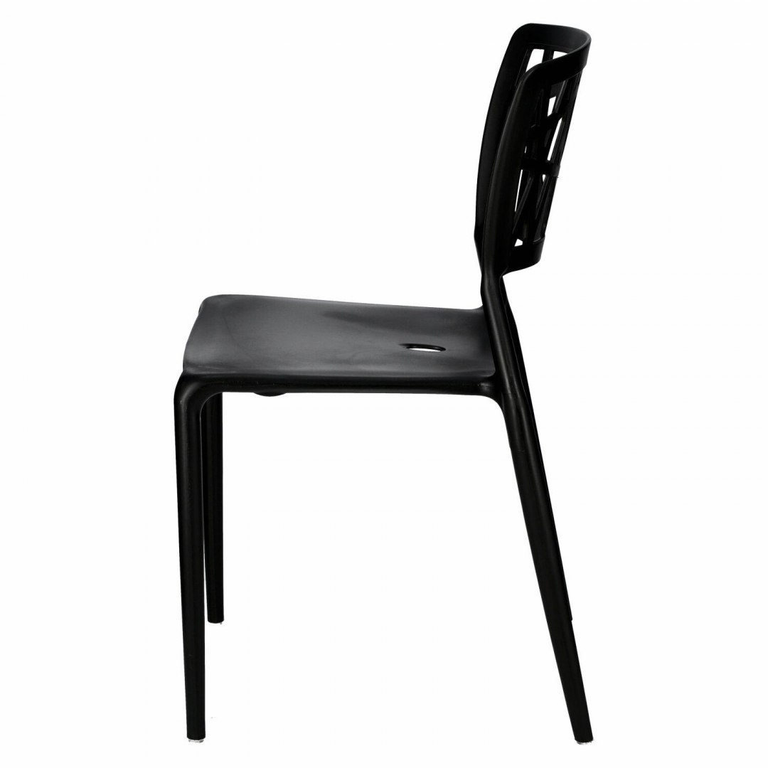 Krzesło Loft czarne, do kuchni, ażurowe, solidne