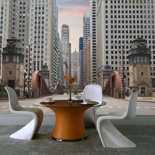 Fototapeta - Ulice Chicago, Wieżowce