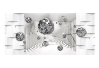 FOTOTAPETA SAMOPRZYLEPNA 588x280 Diamenty 3D Biała