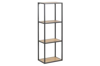 NISKI REGAŁ NA KSIĄŻKI DENMARK, SZAFKA, LOFT, DO POKOJU, CZARNY METAL, DĄB
