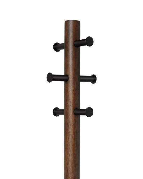 Wieszak oraz stołek Pillar czarny/orzech Wieszak oraz stołek Pillar czarny/orzech