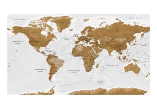 Fototapeta Samoprzylepna - 490x280 Mapa świata, Brąz
