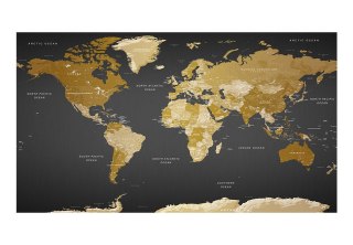 Fototapeta Samoprzylepna - 490x280 Mapa świata Złota