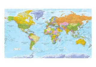 Fototapeta Samoprzylepna - 490x280 Mapa Świata Kolor
