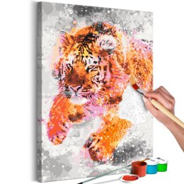 Obraz do samodzielnego malowania - Biegnący tygrys