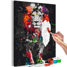 Obraz do samodzielnego malowania - Kolorowe zwierzęta: lew