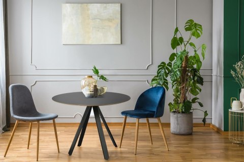 OKRĄGŁY CZARNY STÓŁ, 100 CM, NOWOCZESNY, DO SALONU