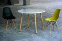OKRĄGŁY BIAŁY STÓŁ SCANDI, 110 CM, JESION, MDF