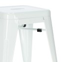 Metalowy Taboret ArtPro biały INDUSTRIALNY