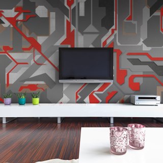 Fototapeta - czerwone ścieżki, Modern