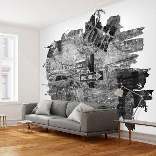 Fototapeta - Czarno-białe graffiti NY