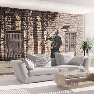 Fototapeta - Mur, graffiti, drzewa