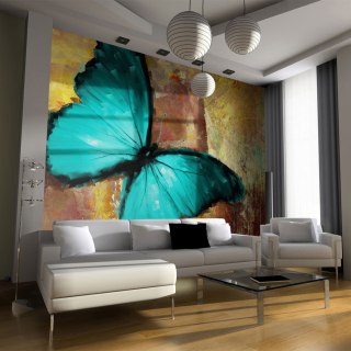 Fototapeta - Duży turkusowy motyl