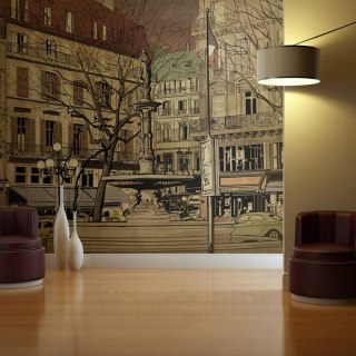 Fototapeta - Paryż Retro - Fontanna