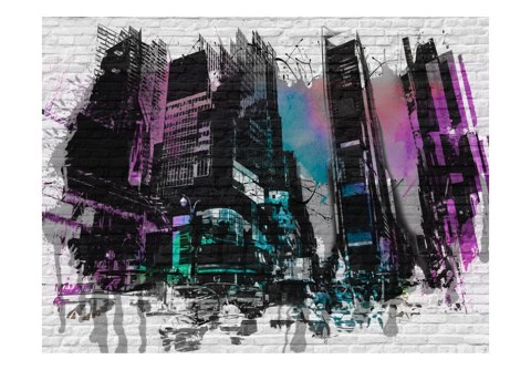 Fototapeta - Graffiti, budynki, mur Fototapeta - Graffiti, budynki, mur