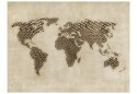 Fototapeta - Beżowa mapa świata Napis