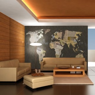 Fototapeta - Mapa retro z gazet