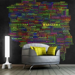Fototapeta - Mapa Polski z Napisów