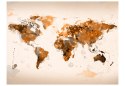 Fototapeta - Brązowa Mapa Świata