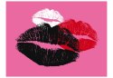Fototapeta - Trzy pocałunki usta, róż