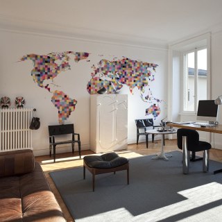 Fototapeta - Mapa, kolorowe piksele