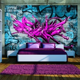Fototapeta - Graffiti, fiolet, turkus