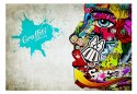 Fototapeta - Twarz z graffiti, postać