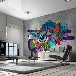 Fototapeta - Graffiti Eye, beton, oko