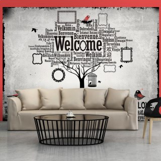 Fototapeta - Welcome, drzewo, napisy