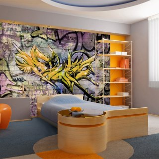 Fototapeta - Żółty napis, graffiti