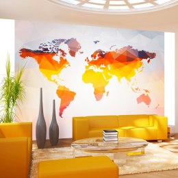 Fototapeta - Pomarańczowa mapa świata