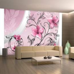 Fototapeta - Różowy wzór z kwiatami
