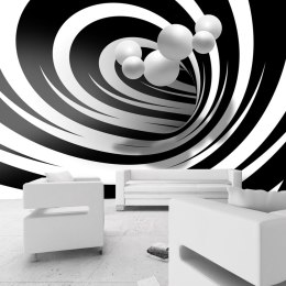 Fototapeta - Czarno-biały Tunel 3D
