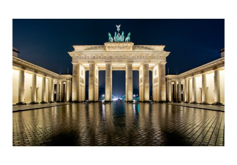 Fototapeta 450 x 270 cm - Brama Brandenburska nocą Fototapeta 450 x 270 cm - Brama Brandenburska nocą