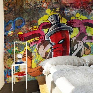 Fototapeta - Czerwone graffiti, spray