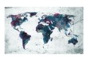 Fototapeta - Beton, Szara mapa świata