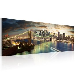 Obraz 120 x 40 cm - The East River at night
