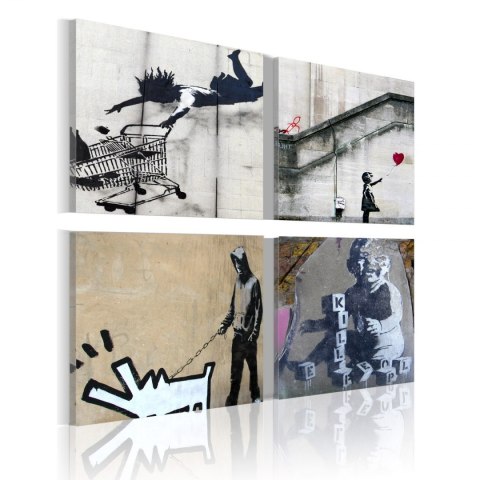 Obraz 40 x 40 cm - Banksy - cztery twórcze pomysły