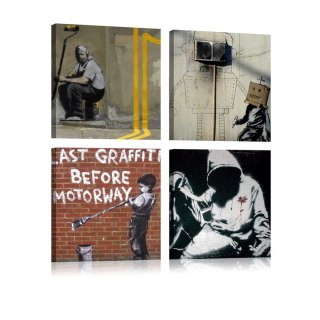 Kwadratowy Obraz - Banksy - sztuka ulicy